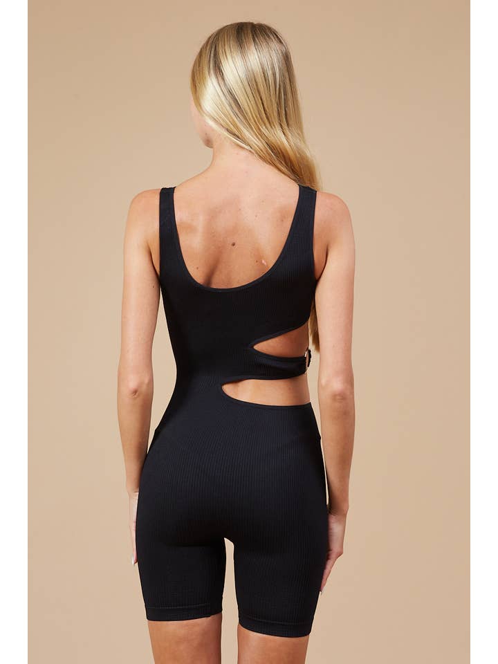 ANWND – Engroshandel Romper - Dame – AT7589-SØMLØS ROMPER MED SLIDSER I TALJEN8