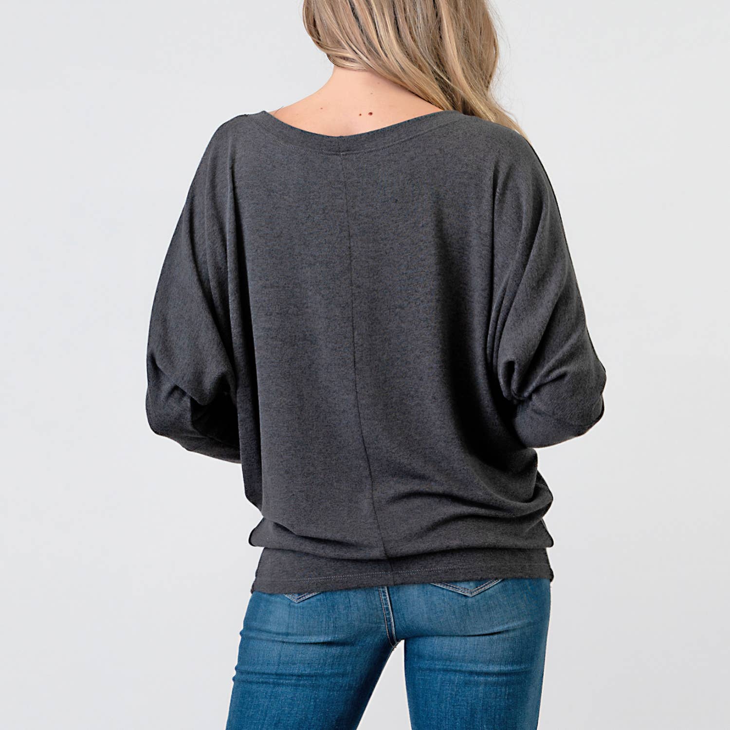 Heimious - Vente Haut en maille – femme - Haut en tricot Hacci à manches longues et col rond à manches Dolman, 270117