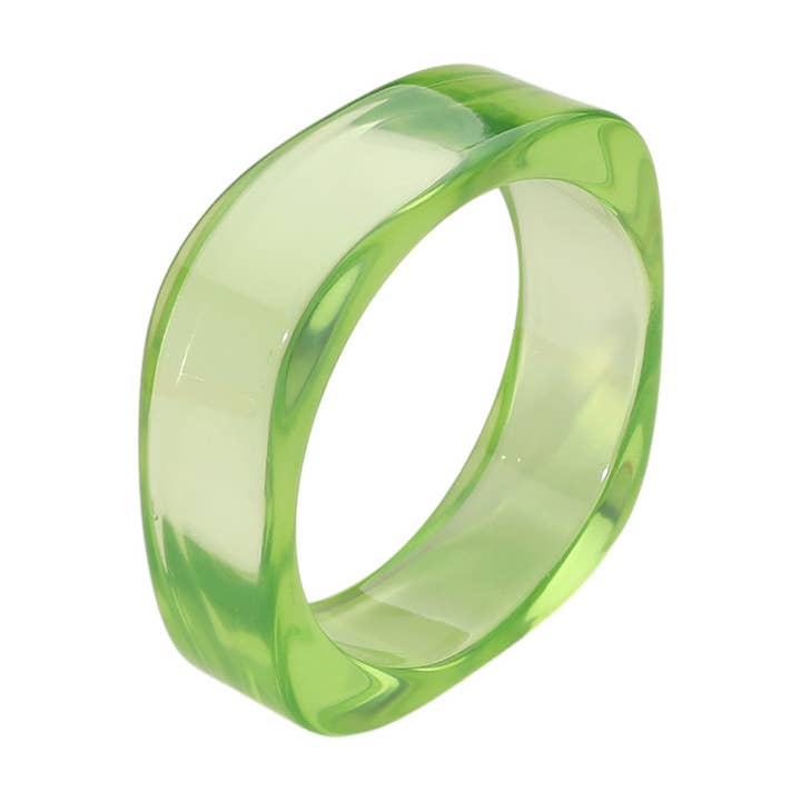 Sensibling Corp. - Wholesale Bangle Bracelet - Chunky Transparent Resin Square Bangle Bracelet5