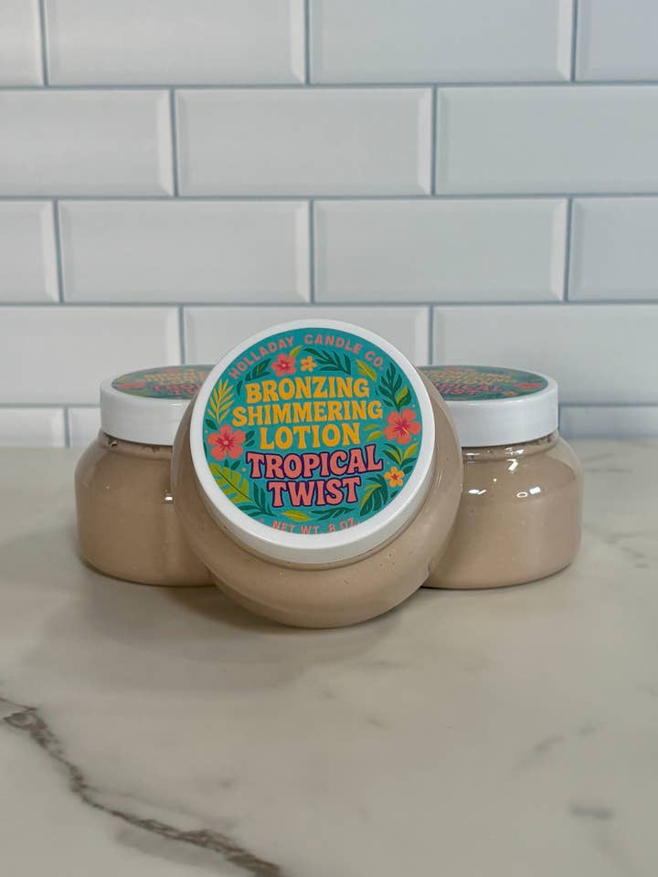 Bronzing Shimmering Lotion Tropical Twist for wholesale by Holladaycandleco