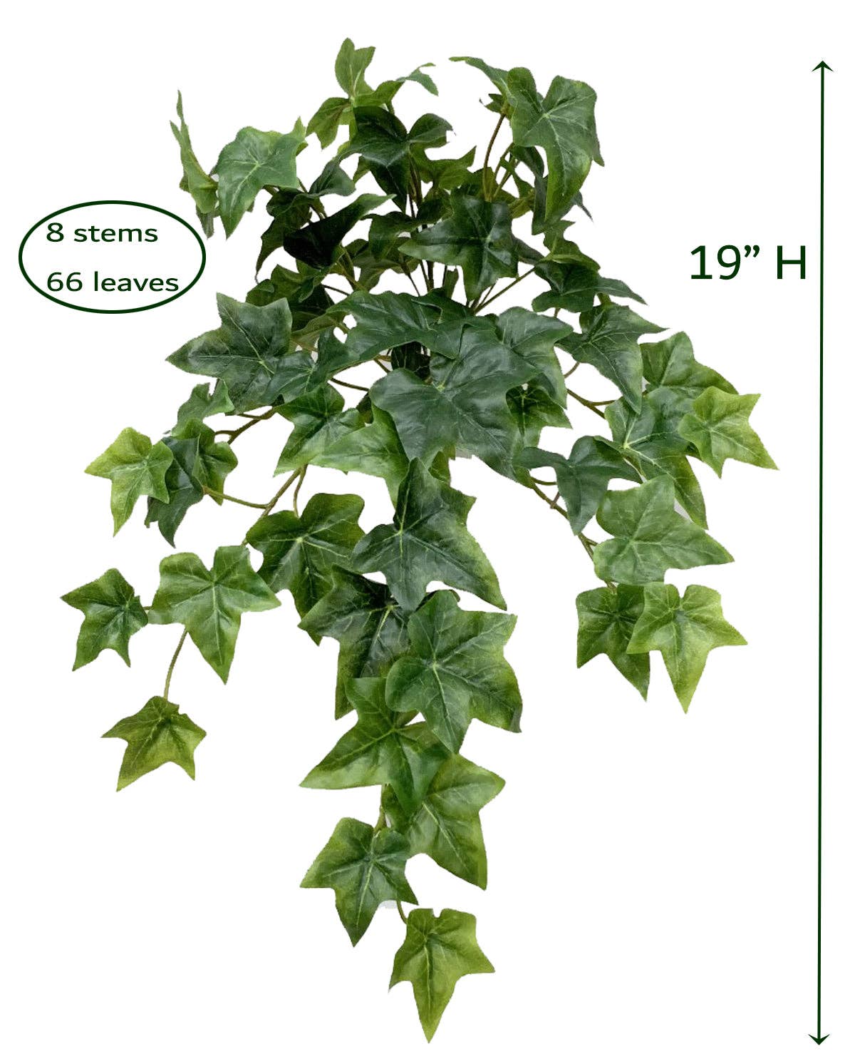 ES Essentials - Wholesale Artificial Plant - Sage Ivy Hanging Bush Real Touch Green 19"1