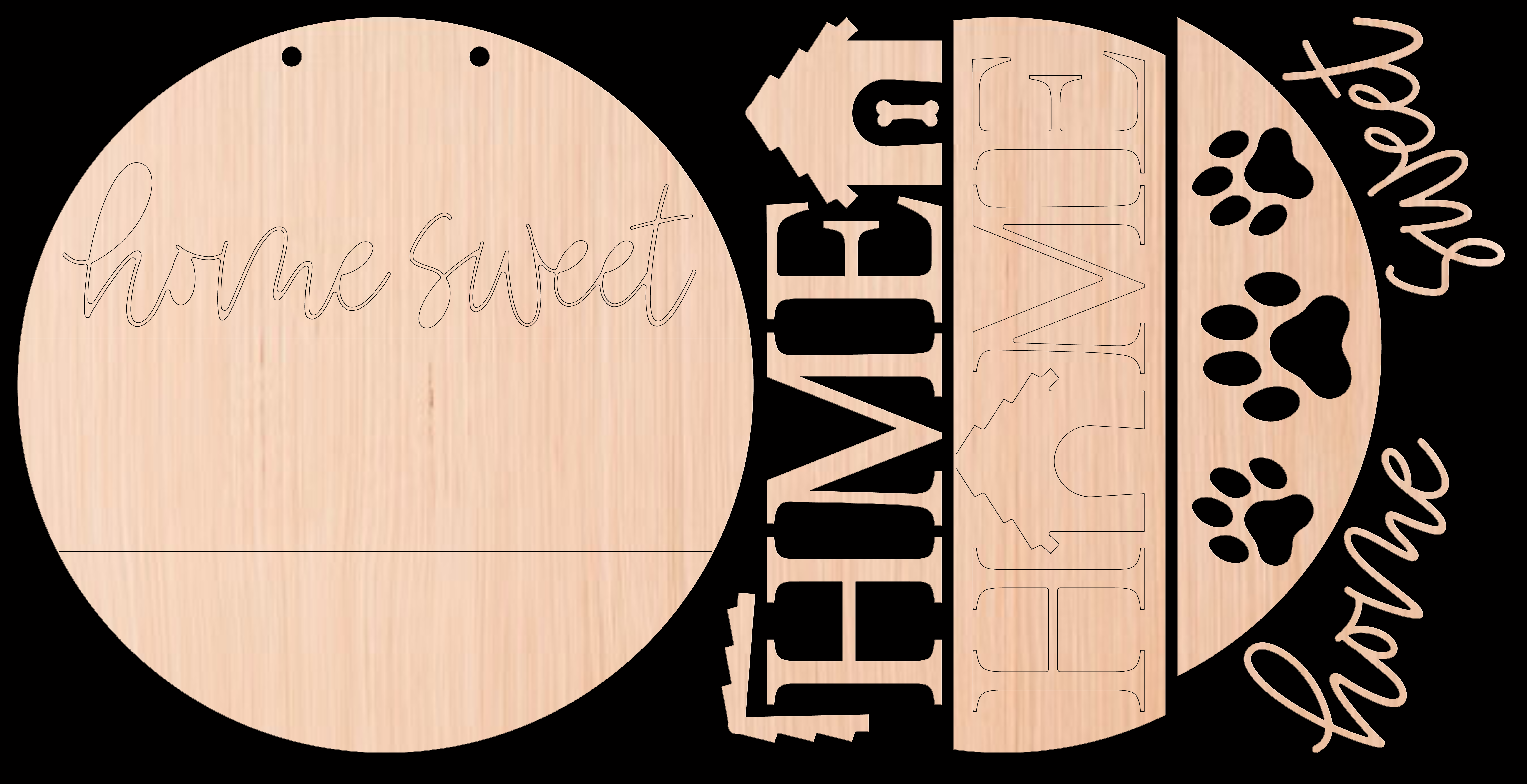 Kate's Blanks - Wholesale Door Hanger - Home Sweet Dog House Door Hanger DIY | Paint Kit | Wood Sign1