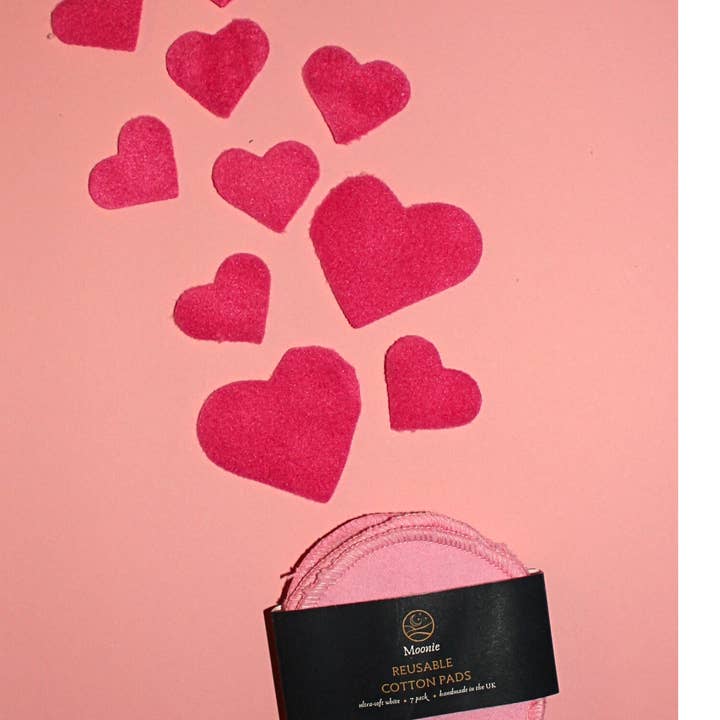 Moonie Eco Friendly Products - Wholesale Wash Cloth - Pink Reusable Cotton Face Pads | Handmade