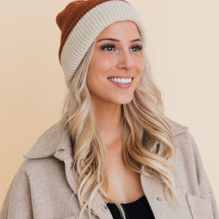 Leto Accessories - Wholesale Beanie - Women's - Basic Knit Two Tone Beanie - 4 Cute Colors7