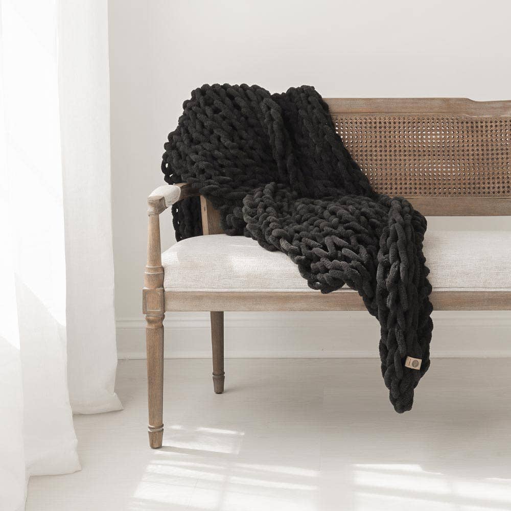 BIG LOViE - Wholesale Throw Blanket - Infinite Chunky Knit Blanket | Minky | Big2