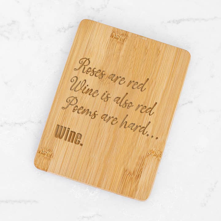 Poems are Hard. Wine. Small Cutting Board, Bar Board for wholesale by Love, Georgie