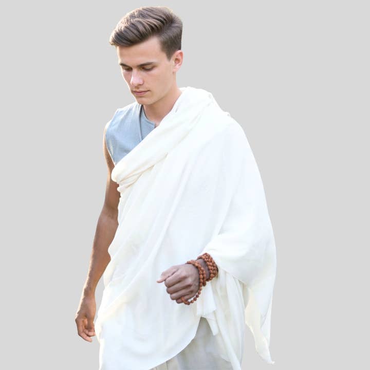 Xale de Meditação Urja em Branco Sujo - Grande por atacado de AKISO