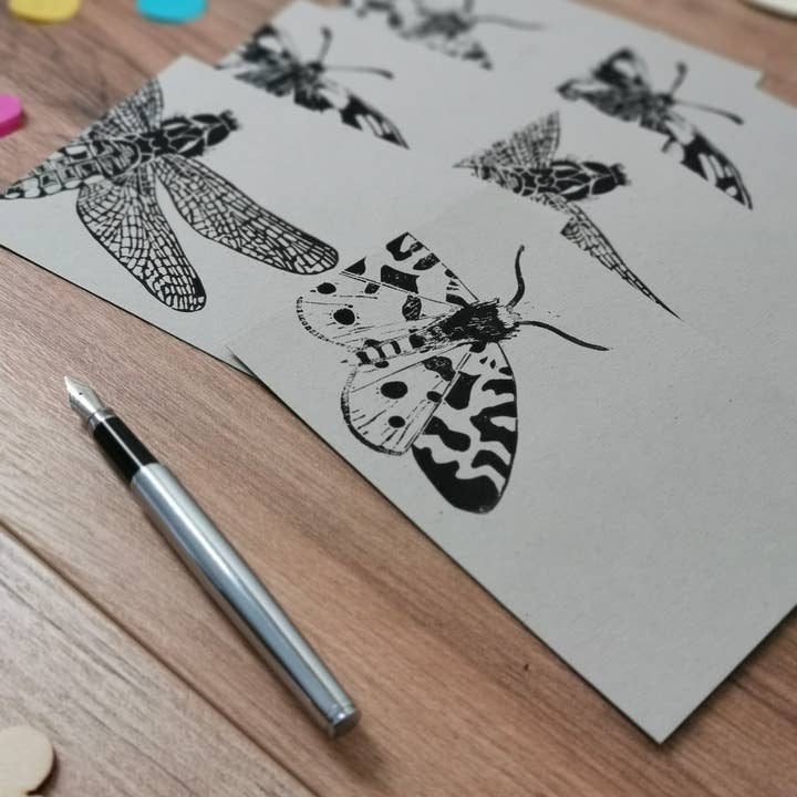 Jackdaw and Bear - Wholesale Stationery/Notecard Set - Insect notecards, a6 notelets1