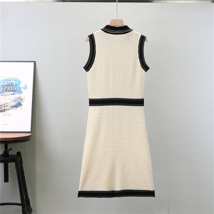Marayn - Wholesale Dress - Women's - Chic Colorblock Knit Dress Summer ALine Style10