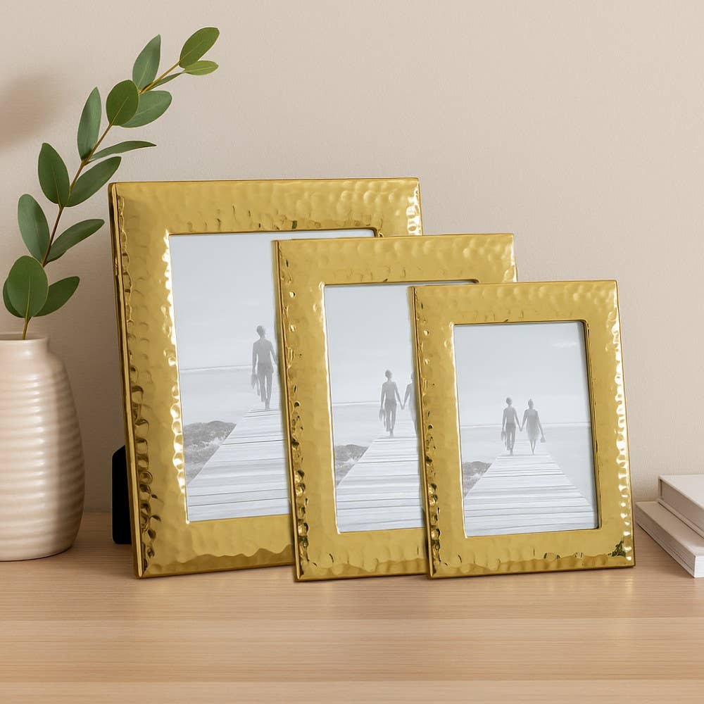 AULICA - Vente Cadres photos - Cadre photo martelé doré 10*151