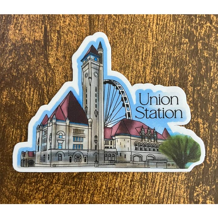 Autocollant en vinyle mat 3"x2" de la gare Union de St. Louis pour la vente par Wildcard Graphic Design