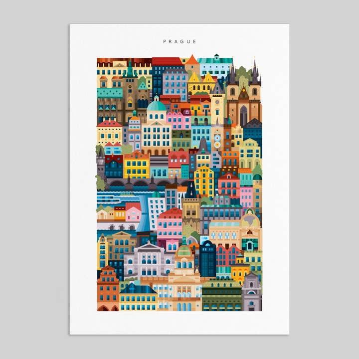 Prague A3 Blockprint for wholesale by The City Works