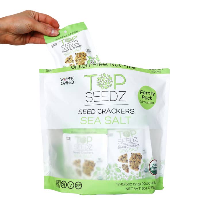 Sea Salt Crackers Family Pack - 9oz Pouch - Four Per Case for wholesale by Top Seedz