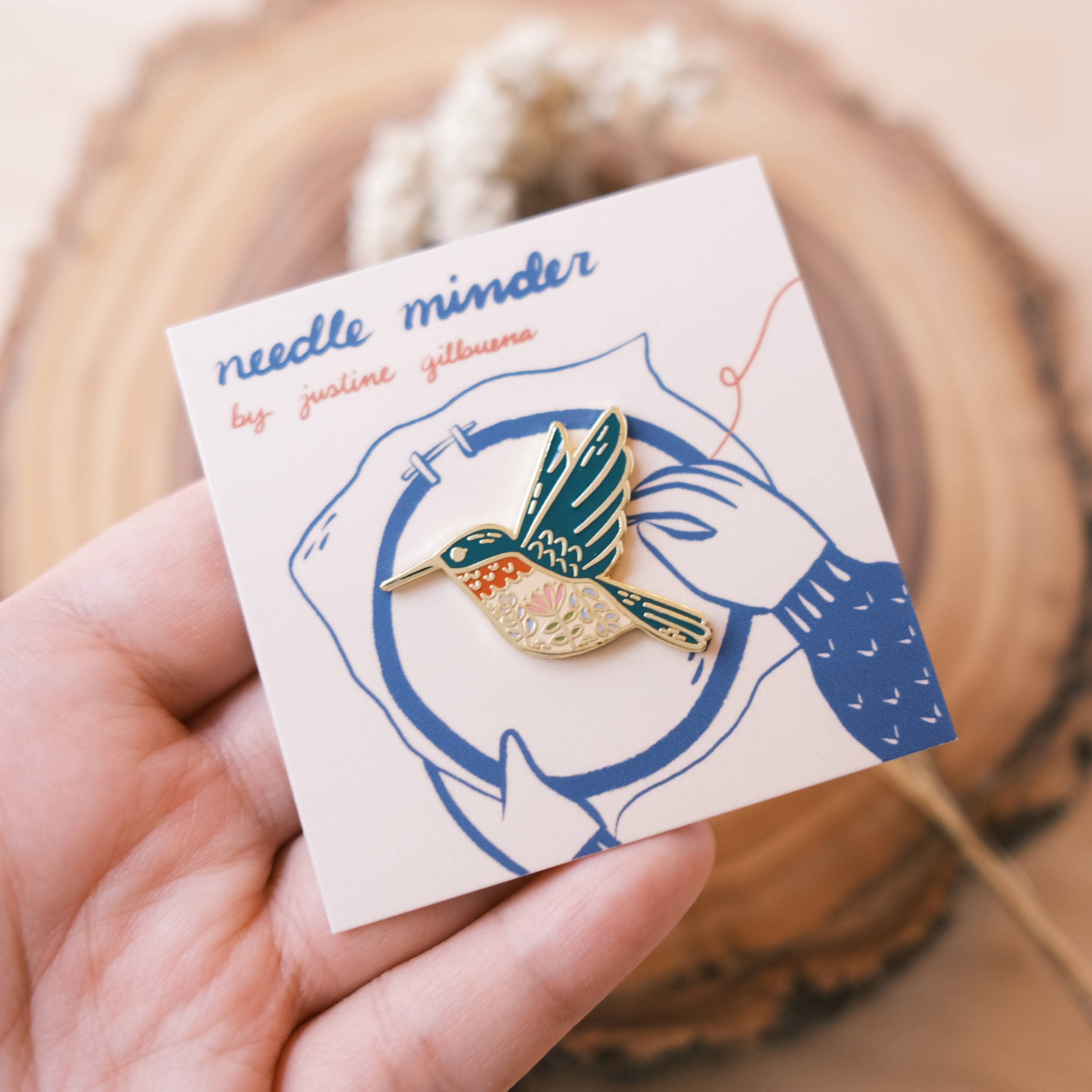 Justine Gilbuena - Wholesale Embroidery/Cross Stitch Supplies - Hummingbird Needle Minder ✦ with clear bag ✦6