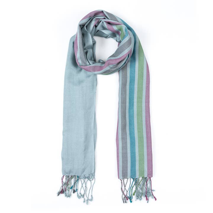 Veraluna Sustainable Clothing - Wholesale Scarf - Women's - VISCOSE SCARF BARANSU STRIPED FAIR TRADE1