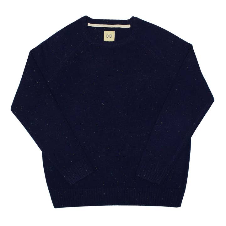 Navy Donegal Crewneck Sweater for wholesale by DIBI