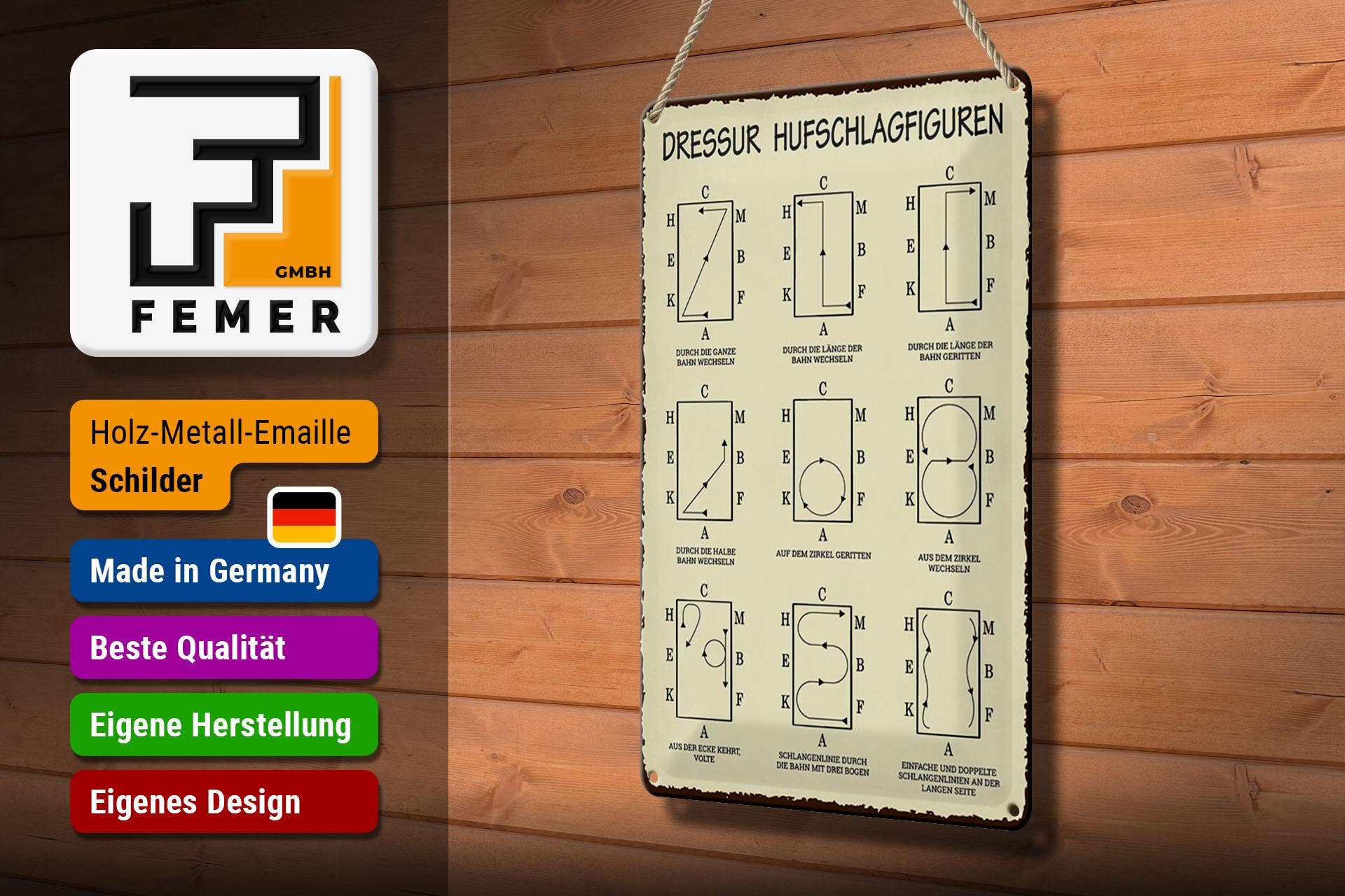 Femer - Wholesale Sign - Tin Sign 20x30cm Dressage Hoof Strikes Horse Dressage Rider2