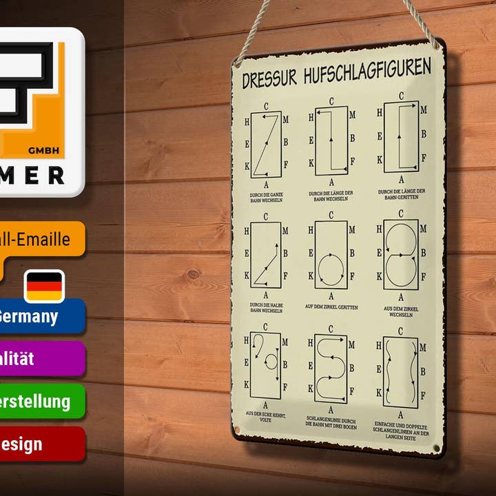 Femer - Wholesale Sign - Tin Sign 20x30cm Dressage Hoof Strikes Horse Dressage Rider2