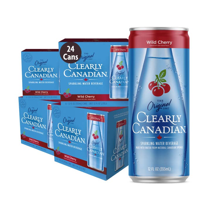 Clearly Canadian Sparkling Water - Vente Eau gazeuse - Paquet de 24 cerises sauvages