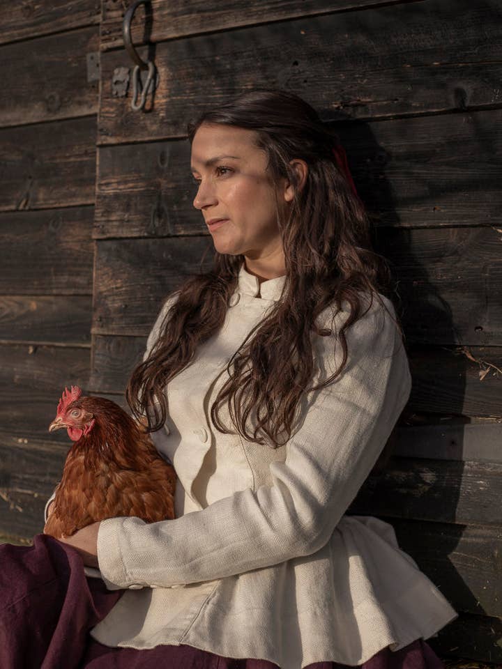 Pittori – Giacca in Lino Twill su Misura con Collo alla Coreana per la vendita all'ingrosso da parte di Son de Flor