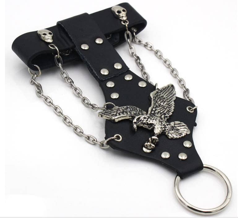 KBW Global Corp. - Wholesale Charm/Dangle Bracelet - Eagle Studded Chain Hand Harness0