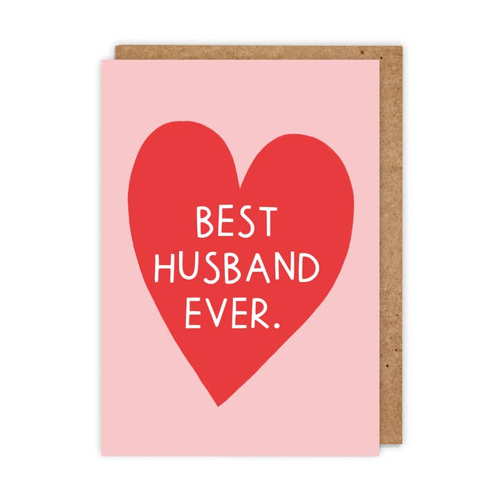 Beste echtgenoot ooit. Hedendaagse hart liefde/jubileumkaart voor wholesale door Zoe Spry