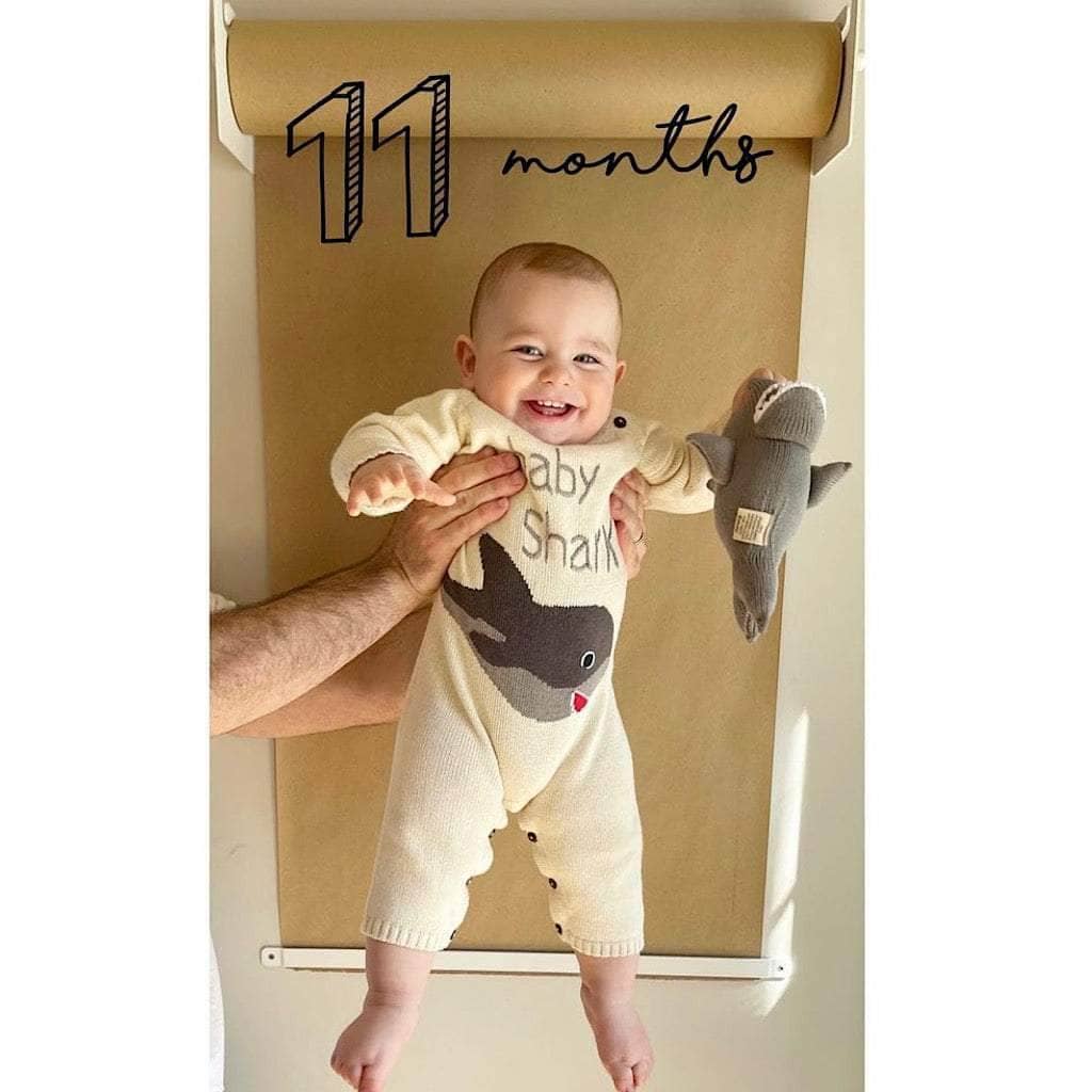 Estella - Wholesale Jumpsuit - Baby - Organic Knitted Baby Romper - Shark (Handmade)1