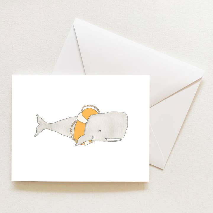 Whale Boxed Note Cards for wholesale by Sara Fitz