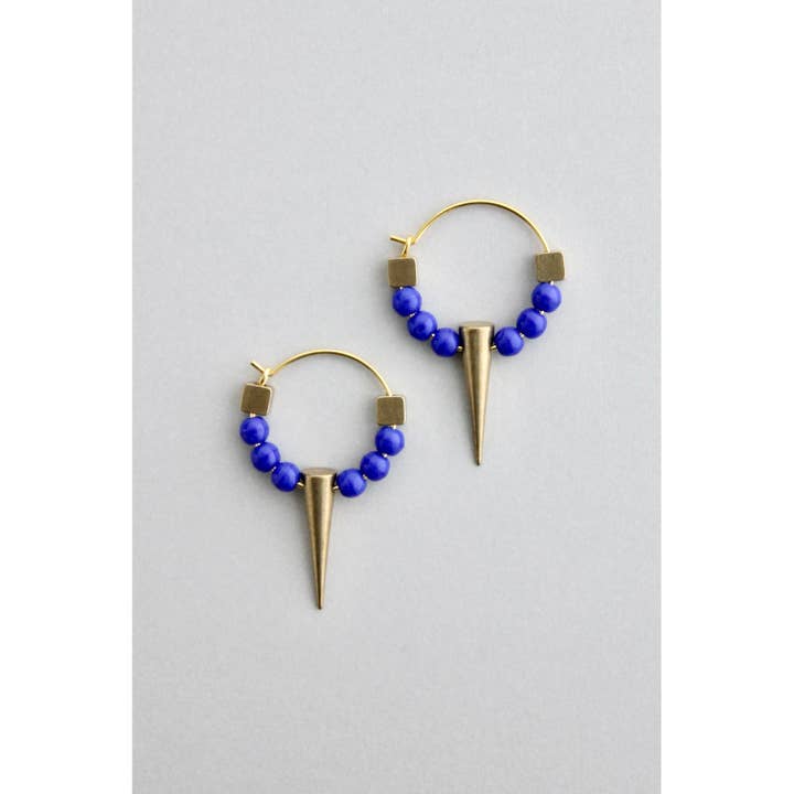 David Aubrey Jewelry - Wholesale Hoop Earrings - GNDE11 navy blue hoop earrings