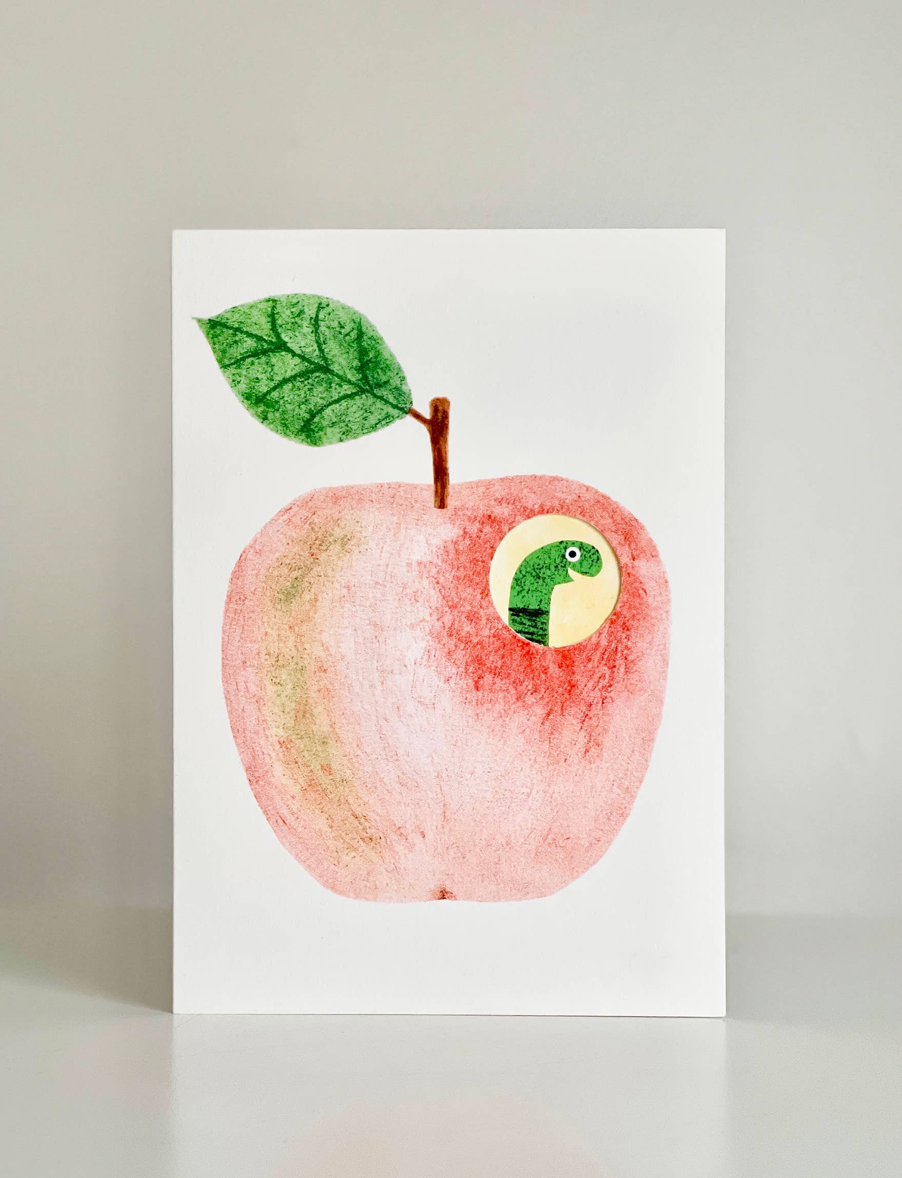 Yes! Paper Goods - Wholesale Everyday Greeting Card - New! Die Cut Apple + Worm New Home Greeting Card 2