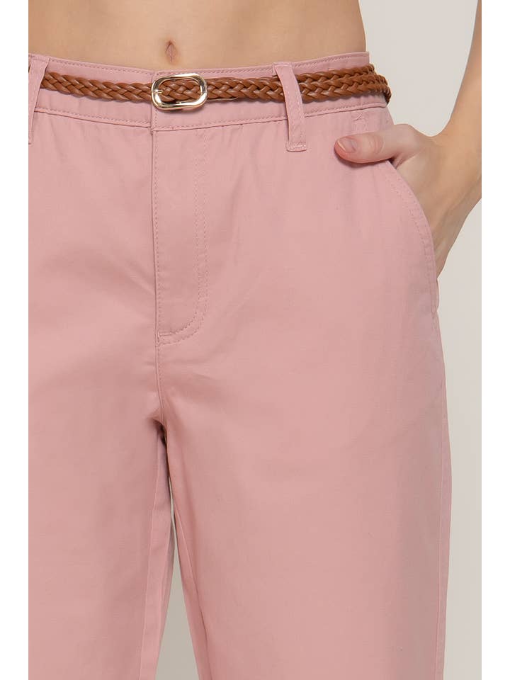 Active Basic | Active USA - Wholesale Pants - Women's - Chino Pants with Braided Belt20