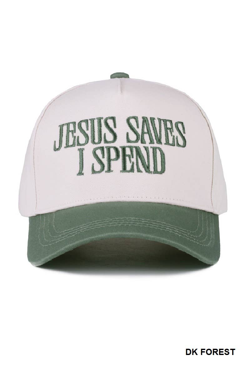 42POPS – wholesale Baseball cap – Unisex – ,,, 0827 Jesus Saves I Spend Two Tone Canvas Cotton Cap SI-2799512