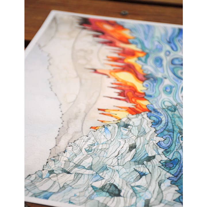 Jill Pelto Art - Wholesale Art Print - Climate Data Landscape Art Print4