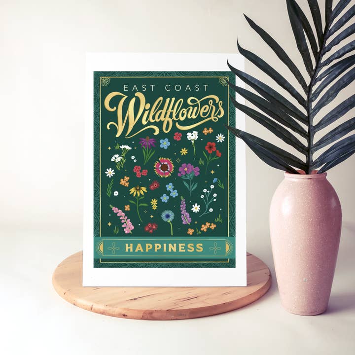 East Coast Wildflowers Samenprint (Happiness), 8 x 10 für den Großhandel von To & From Gift Co.
