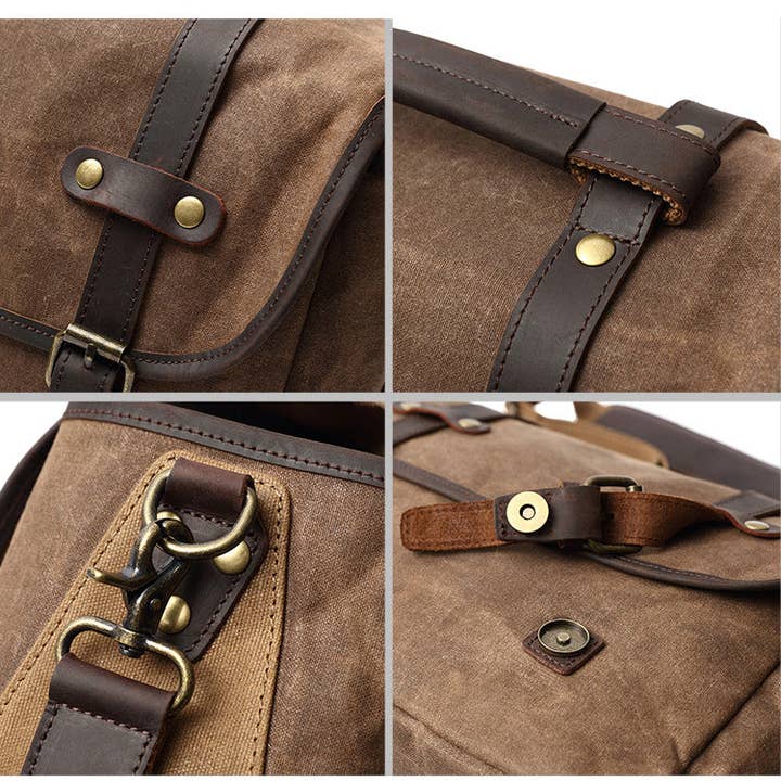 RockCow Leather Studio - Wholesale Messenger Bag - Unisex - Photographic Hunter Camera Bag Canvas DSLR Camera Bag Vintage Crossbody Messenger Bag 90039