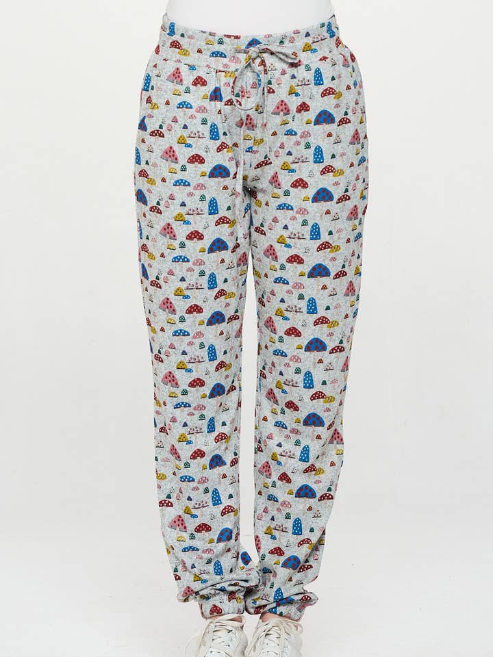 MUSHROOM FLORAL PRINT PANT for wholesale by SM WARDROBE