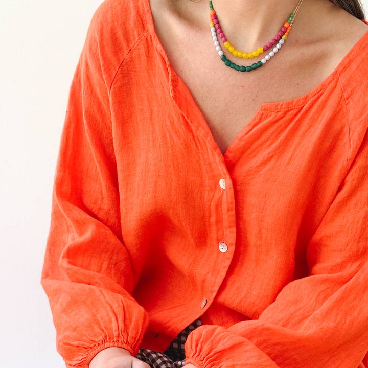 Nest Pretty Things - Wholesale Beaded/Pearl Necklace - Multicolor Recycled African Glass And Mixed Bead Necklace