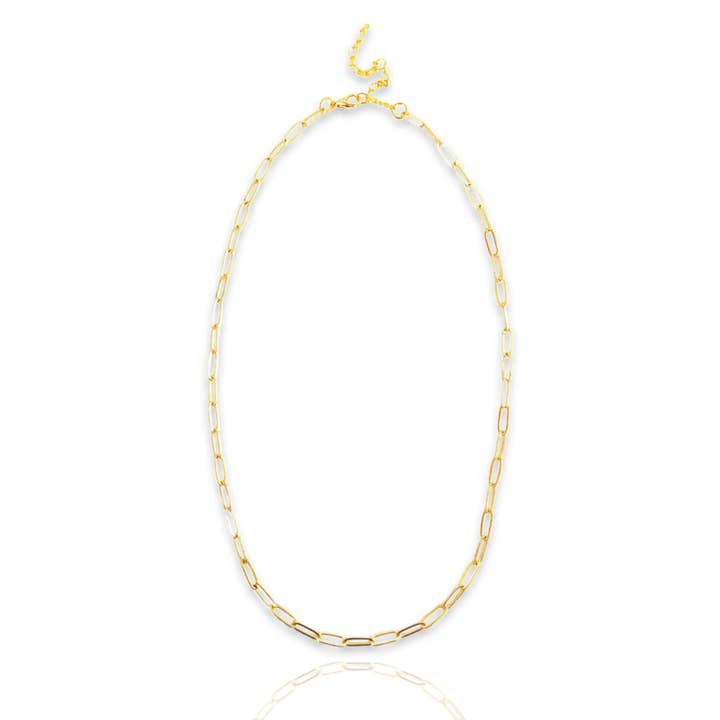 Golden Paperclip Chain - Modern Gold Everyday Layering Chain for wholesale by Hudson and Birch