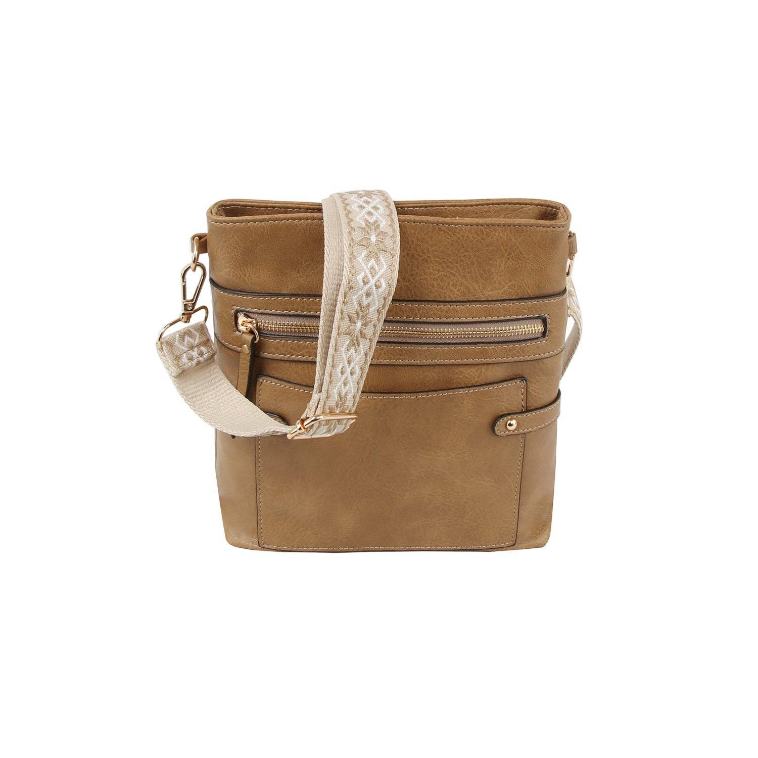 Handbag Factory Corp - Wholesale Crossbody Bag - Women's - Square shape front pocket guitar strap crossbody7