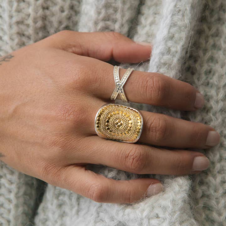 Anna Beck Jewelry | Handmade in Bali - Wholesale Cocktail/statement ring - Classic Saddle Ring - Gold3