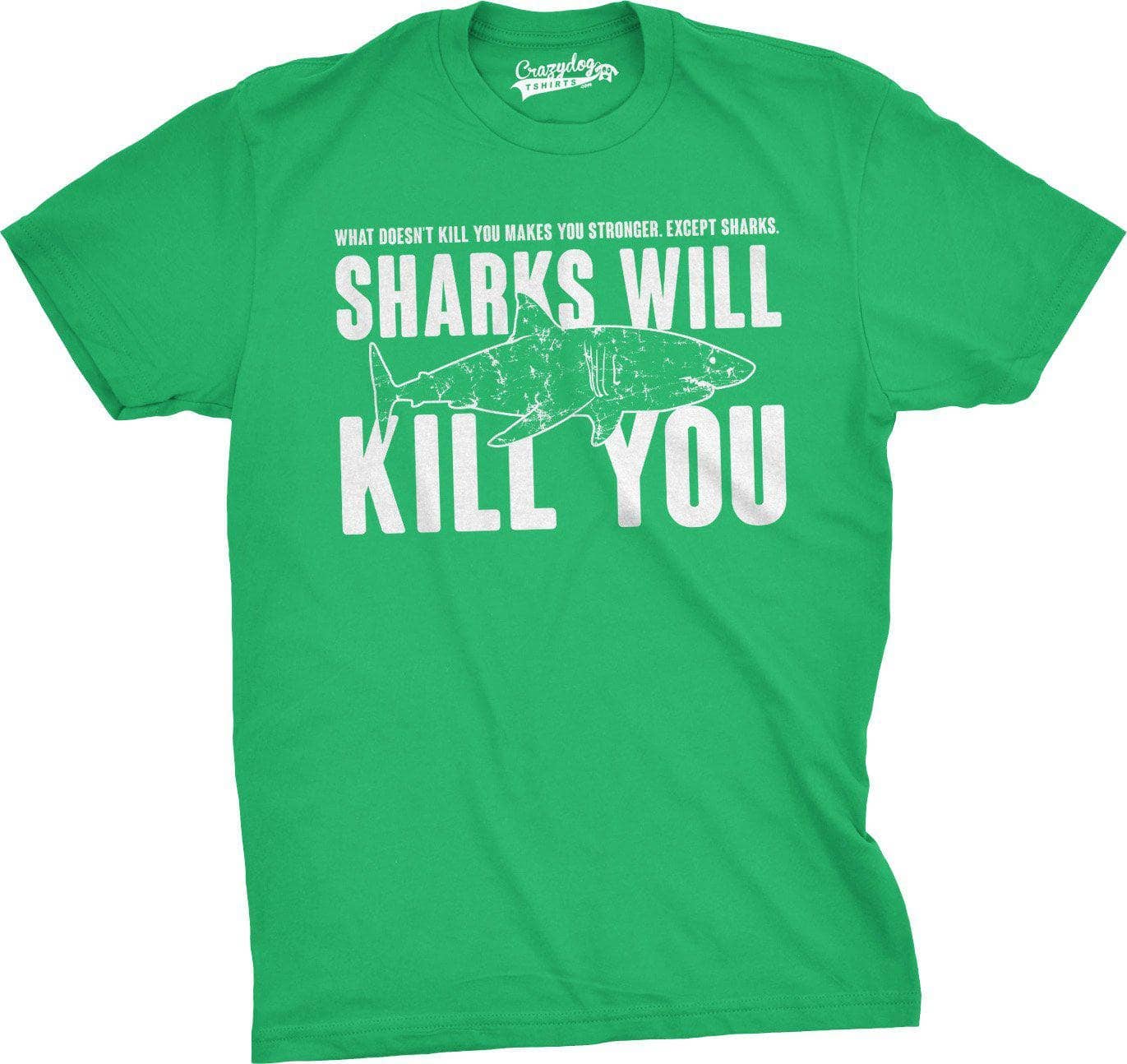 Crazy Dog T-Shirts - Wholesale Shirt - Men's - Sharks Will Kill You Men's Tshirt Shark Week Graphic Tee5