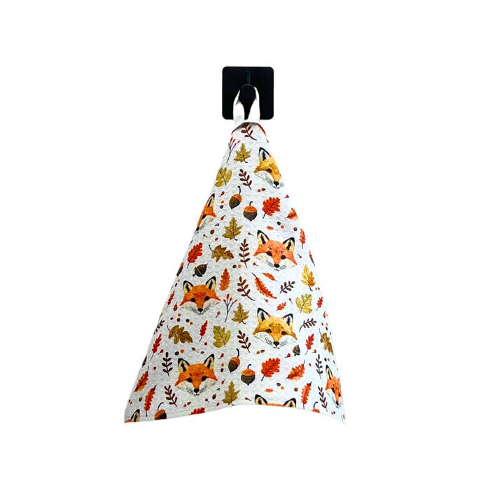 Driftless Studios - Wholesale Tea Towel - Autumn Fox Pattern Waffle Washcloths - Fall Decor