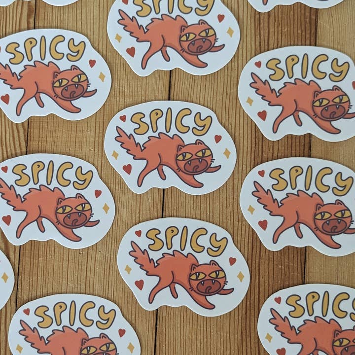 Sadsquatch - Wholesale Sticker - Spicy - Cute Feral Cat Vinyl Sticker1