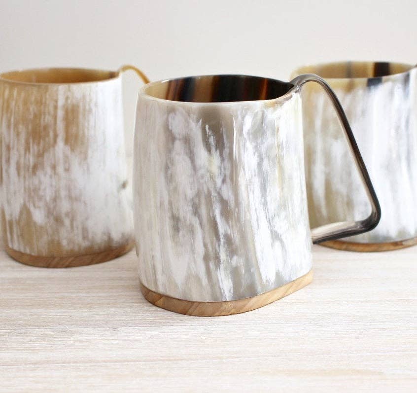 The African Home Goods - Wholesale Beer Glass/Mug - Ankole Cow Horn Beer Mugs / Tumbler Light9