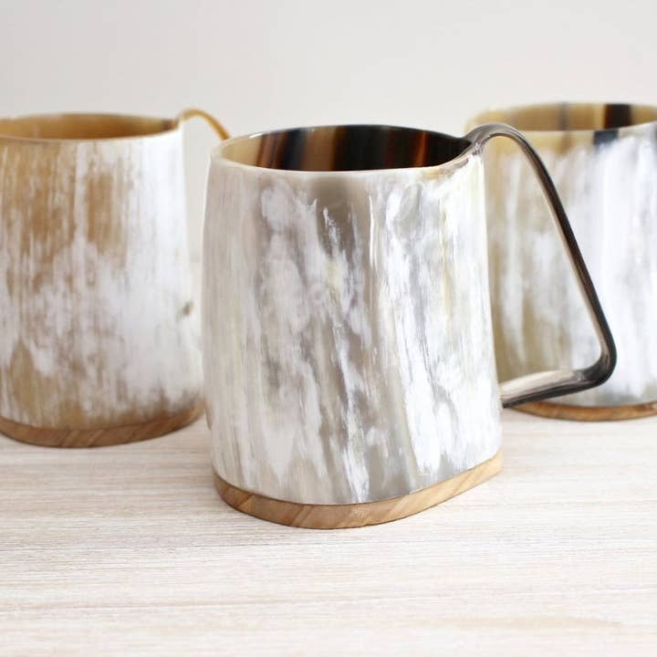 The African Home Goods - Wholesale Beer Glass/Mug - Ankole Cow Horn Beer Mugs / Tumbler Light9