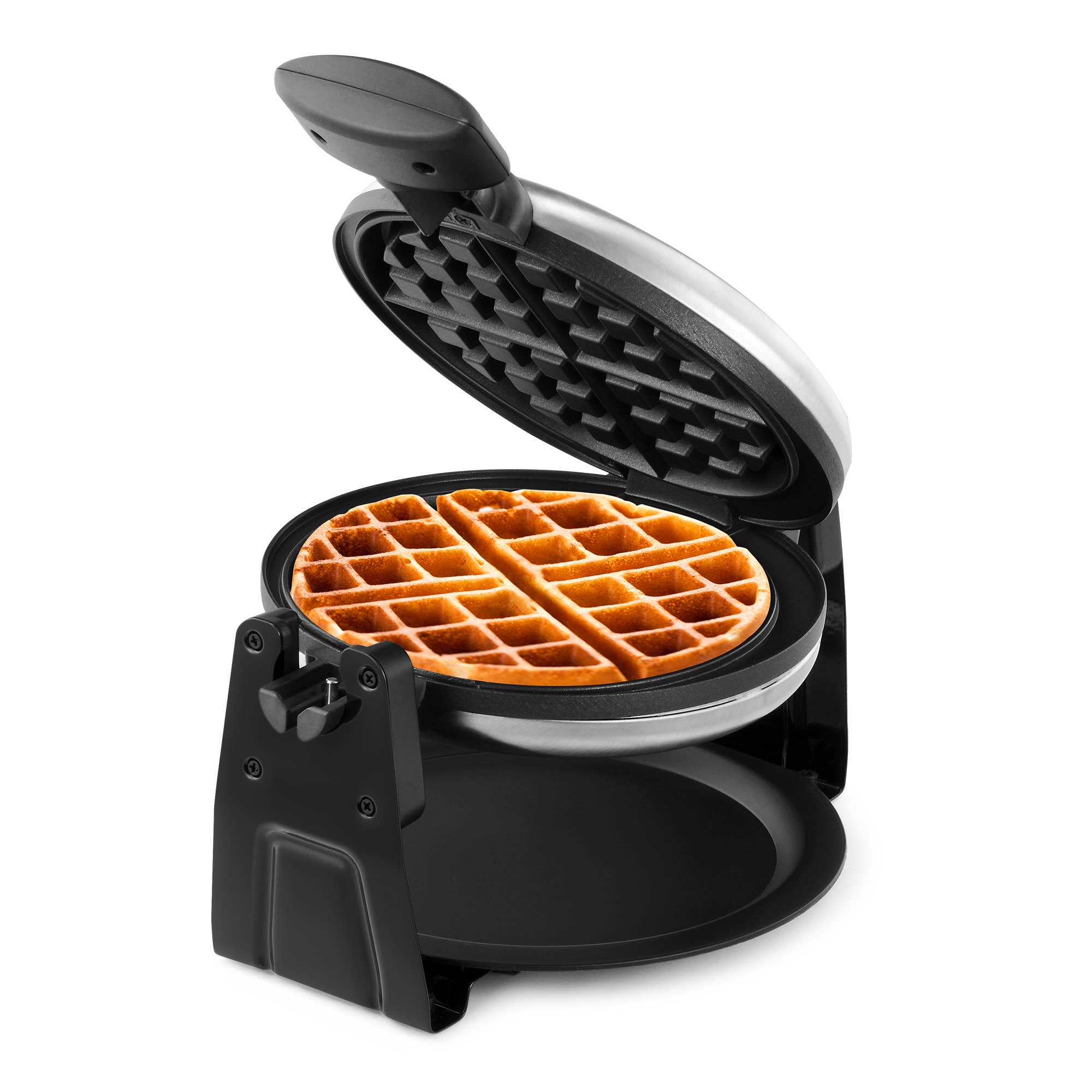 Black 7" Rotary Belgian Waffle Maker Stainless Steel - Individual for wholesale on Faire0