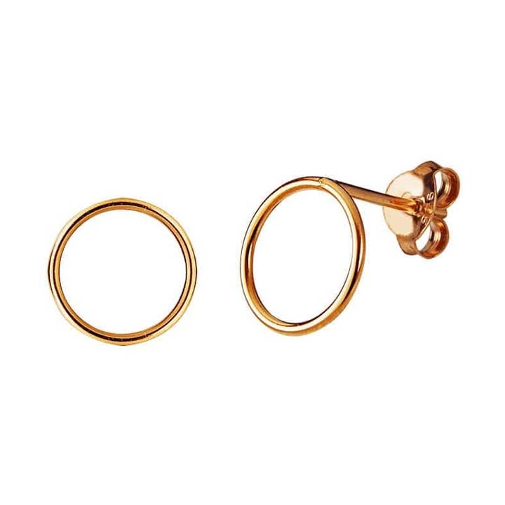 Rose Gold Open Circle Stud Earrings 7MM por atacado de Juulry