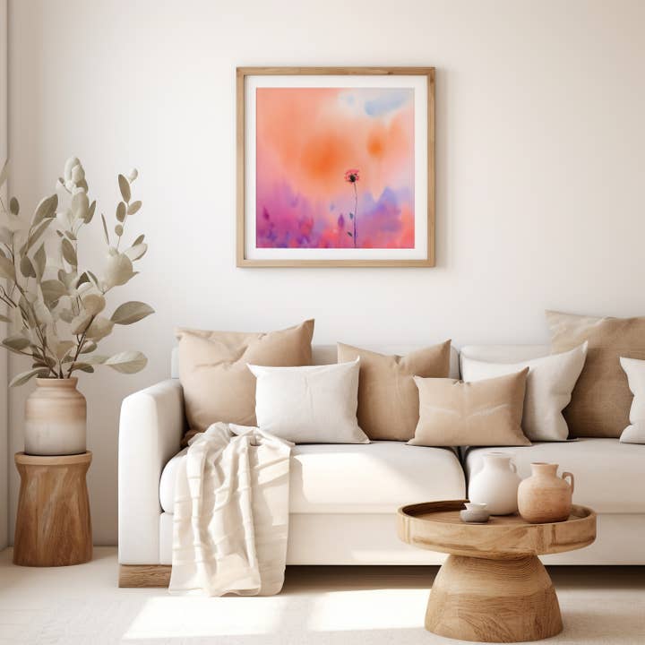 Fleurs à l'aquarelle, roses et oranges pour la vente par Oak and Alder