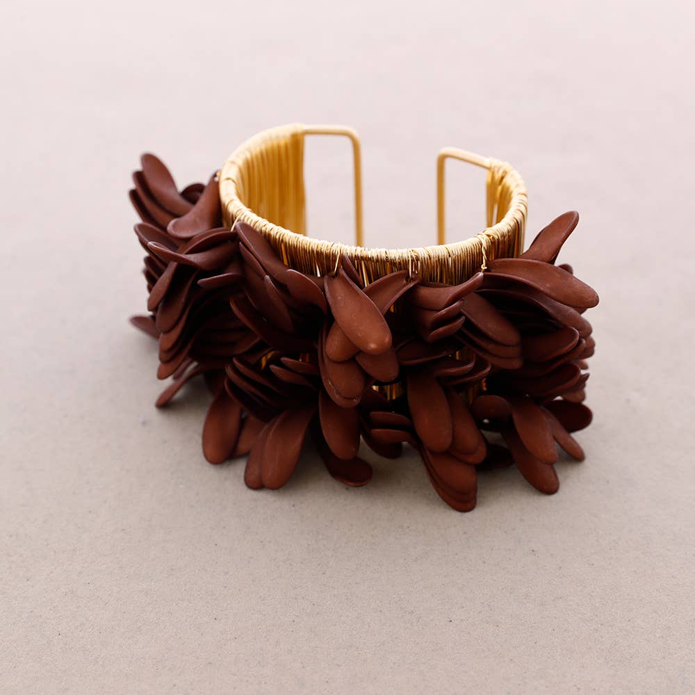 Sonata – wholesale Vävt/flätat armband – Justerbart armband med metallblad2