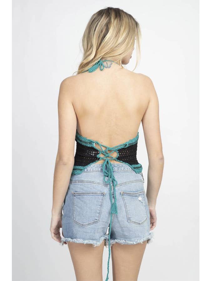 Lakhays Collection Inc. - Wholesale Knit Top - Women's - Tri Color Crochet Halter Top3